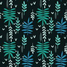 Hand-drawn seamless leaf pattern N2