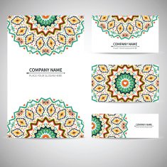 Business card template Vector illustration in tribal style