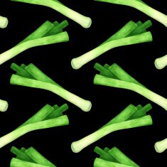 Watercolor seamless pattern with leek N2