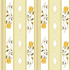 Seamless cartoon roses flowers pattern striped background