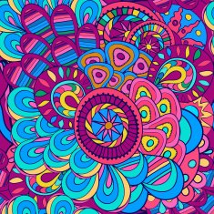 Seamless pattern of bright curls painted by hand N2