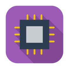 Electronic chip flat icon 2