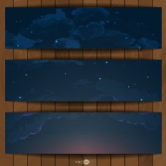 Night Sky Hand Drawn Watercolor Background