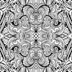Abstract swirl ethnic seamless pattern Outline ornament N2