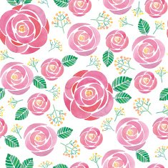 Watercolor seamless roses pattern