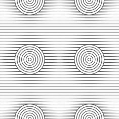 Slim gray offset circles on stripes