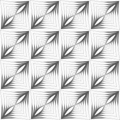 Gray striped triangular shapes with thickening in grid