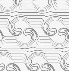 Gray abstract waves with thickening reflected