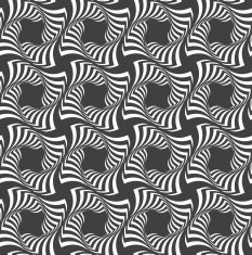 Alternating black and white wavy striped crosses in row