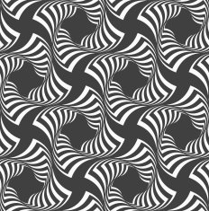 Alternating black and white wavy striped crosses