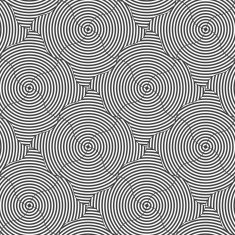 Alternating black and white wavy circle striped squares
