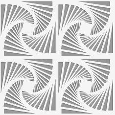 Perforated striped rotated triangular shapes