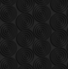 Black 3d connecting spirals with thick edge in a row