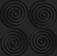 Black 3d connecting spirals with thick edge