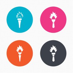 Torch flame icons Fire flaming symbols N2
