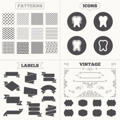 Tooth enamel protection icons Dental care signs N4