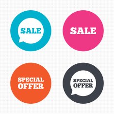 Sale icons Special offer speech bubbles symbols N12