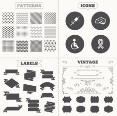 Medicine icons Syringe disabled brain