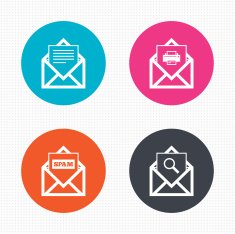 Mail envelope icons Message document symbols N10