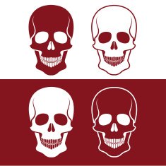 set of skulls vector design template N9