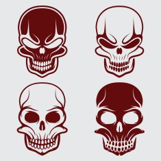 set of skulls vector design template N11