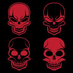 set of skulls vector design template N12