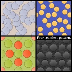 Set of four seamless patterns with circles