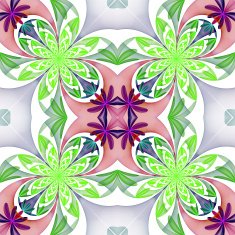 Fabulous symmetrical pattern of the petals Green and purple palette