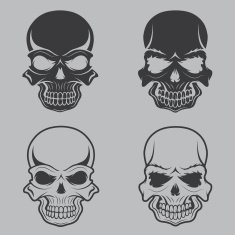 set of skulls vector design template N18