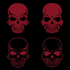 set of skulls vector design template N20