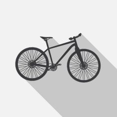 Bicycle Icon wih Long Shadow Vector Illustrator