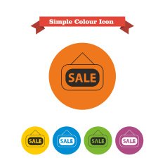Sale door sign icons