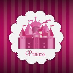 Princess Background with Castle Vector Illustration N12