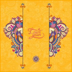 yellow floral ornamental template with place for your text N6