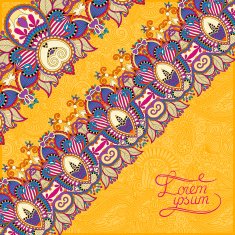 ornamental yellow background with flower ribbon stripe pattern N2