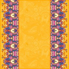 yellow ornamental background with flower ribbon stripe pattern N2
