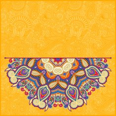 floral yellow pattern in ukrainian oriental ethnic style