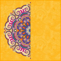 floral yellow pattern in ukrainian oriental ethnic style N4