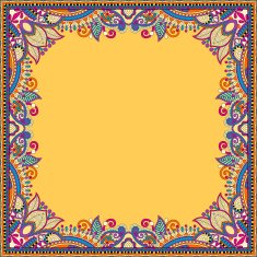 yellow floral vintage frame ukrainian ethnic style