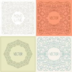 abstract hipster line art frame