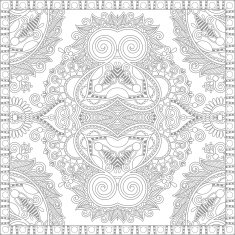 unique coloring book square page for adults - floral authentic N13