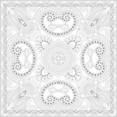 unique coloring book square page for adults - floral authentic N18