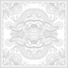 unique coloring book square page for adults - floral authentic N25