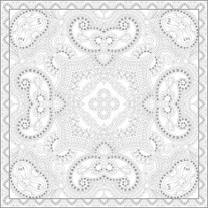 unique coloring book square page for adults - floral authentic N26