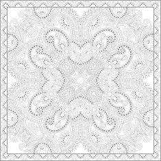 unique coloring book square page for adults - floral authentic N27
