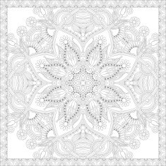unique coloring book square page for adults - floral authentic N28