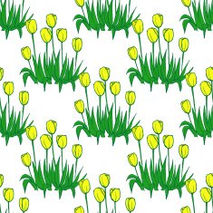tulips pattern on white seamless background N2
