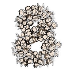 Number eight people crowd vector alphabet design N2