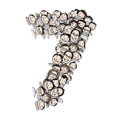 Number seven people crowd vector alphabet design N2