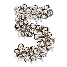 Number five people crowd vector alphabet design N2